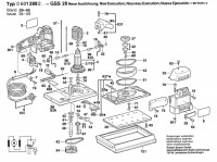 Bosch 0 601 288 203 Gss 28 Orbital Sander 220 V / Eu Spare Parts